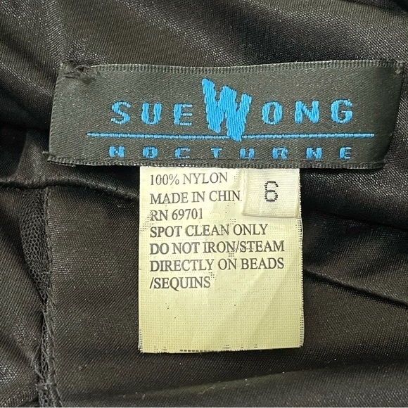 Sue Wong Nocturne Vintage 90s Embroidered Bead Detail Fairy Goth Halter Dress 6 - Picture 16 of 16